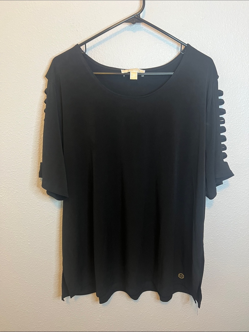 Michael Kors Black Ladder Sleeve Shirt Size 3X